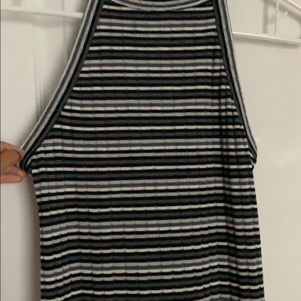 High Neck Striped Tank